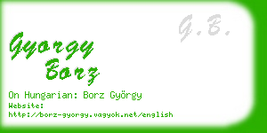 gyorgy borz business card