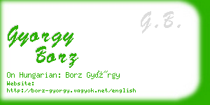 gyorgy borz business card